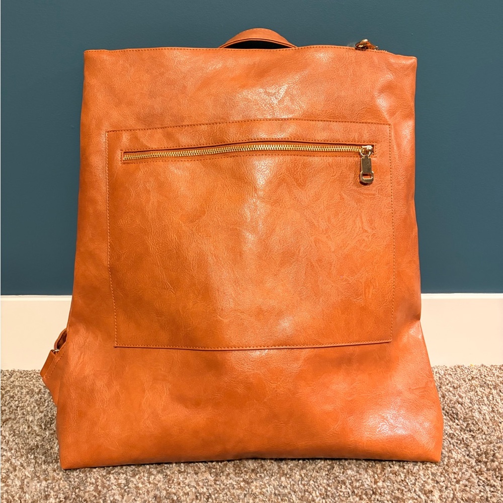 Stylish Brown Leather Backpack